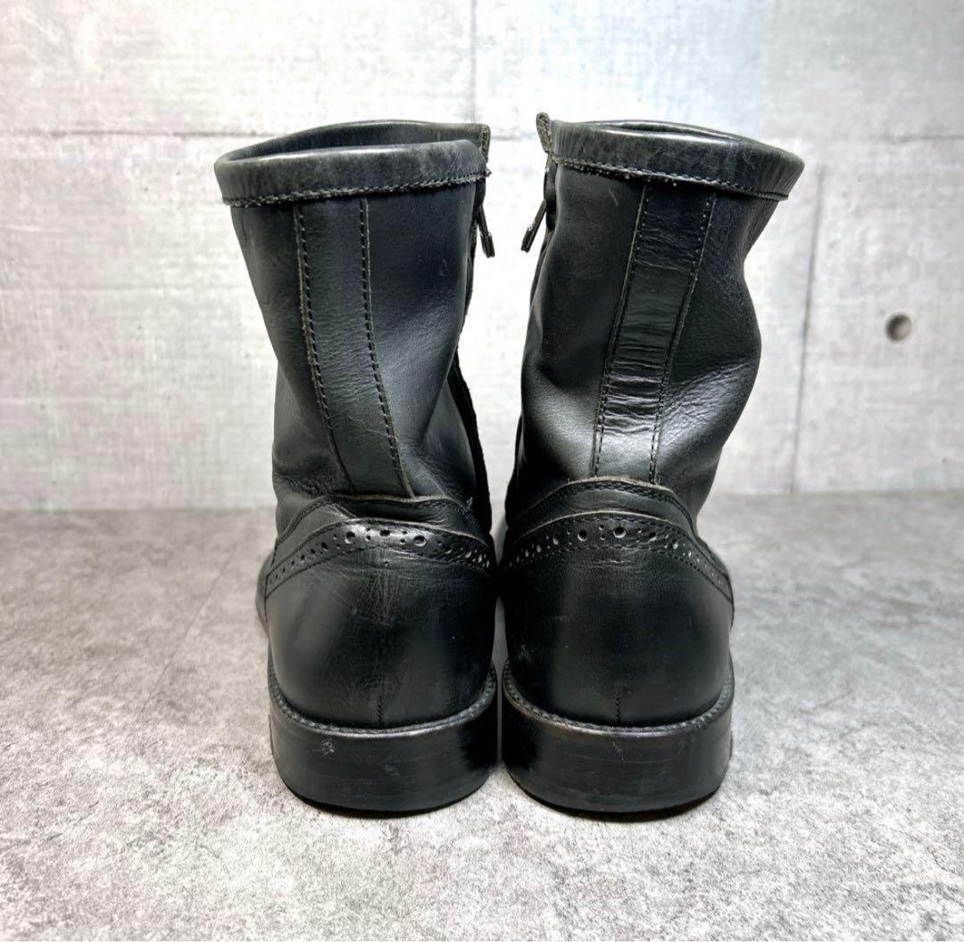 希少【Ringhio】ワークブーツ/Y2K/サイドジップ/メダリオン/42/本革