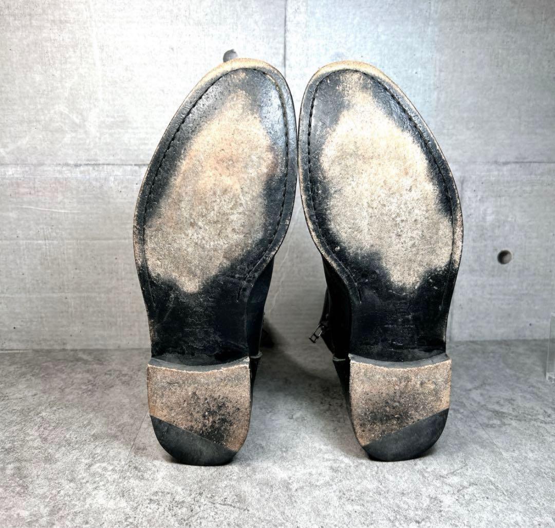 希少【Ringhio】ワークブーツ/Y2K/サイドジップ/メダリオン/42/本革