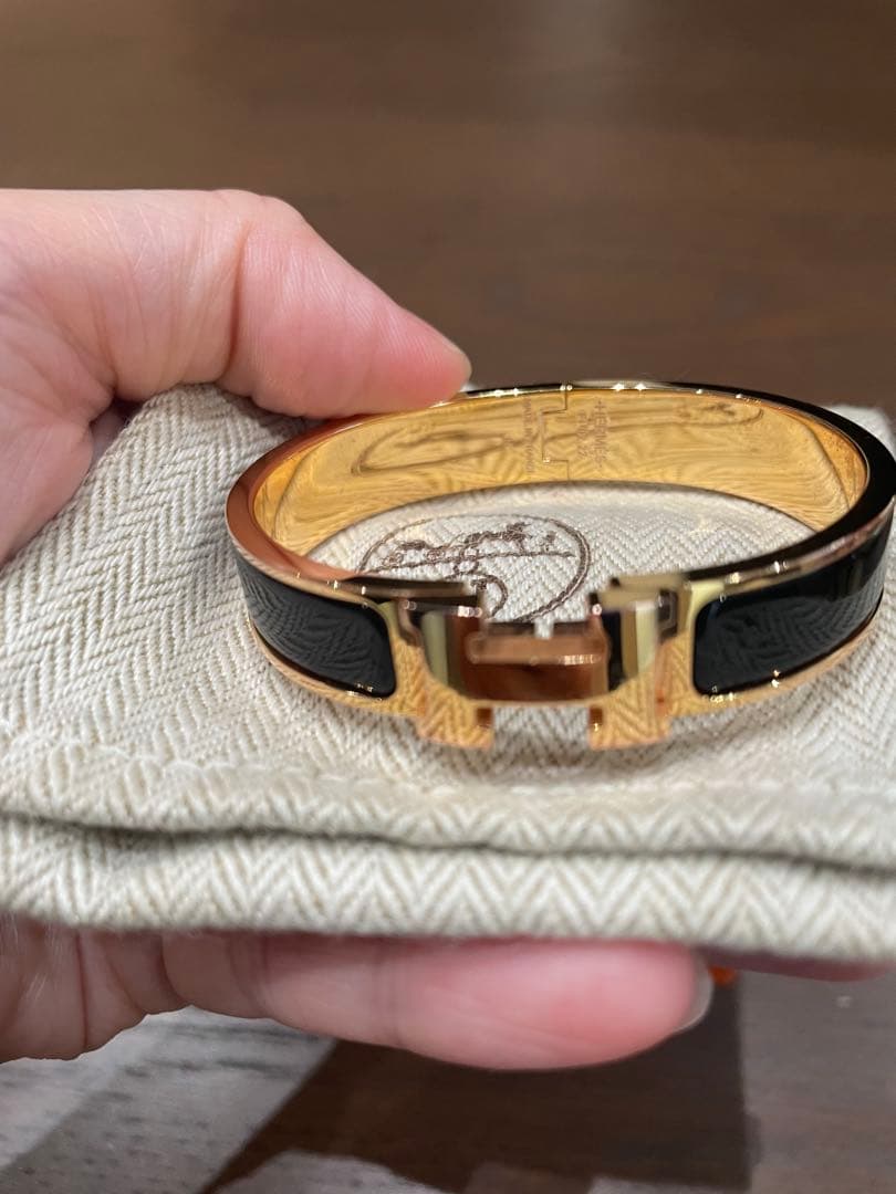 エルメス ゴールド ブラック バングル