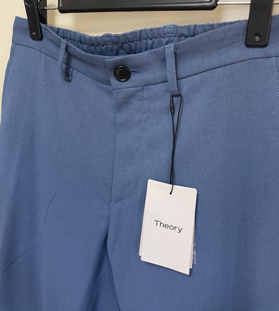 未使用タグ付き 2024春夏 Theoryパンツ麻混 ブルー　定価29,900円