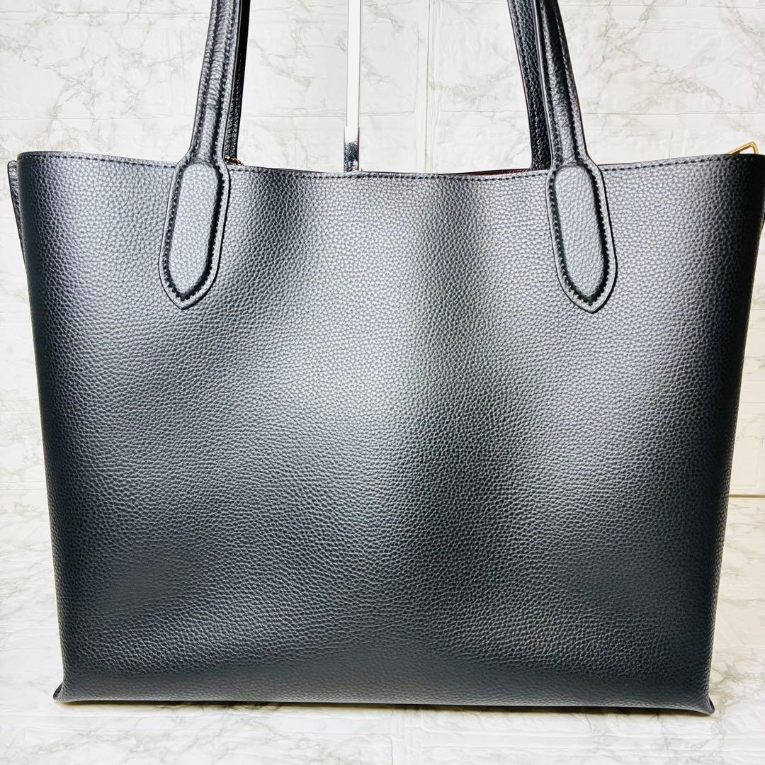 ★【極美品】コーチ 0689 ウィロウ トートバッグ レザー 黒 A4可 手提げ