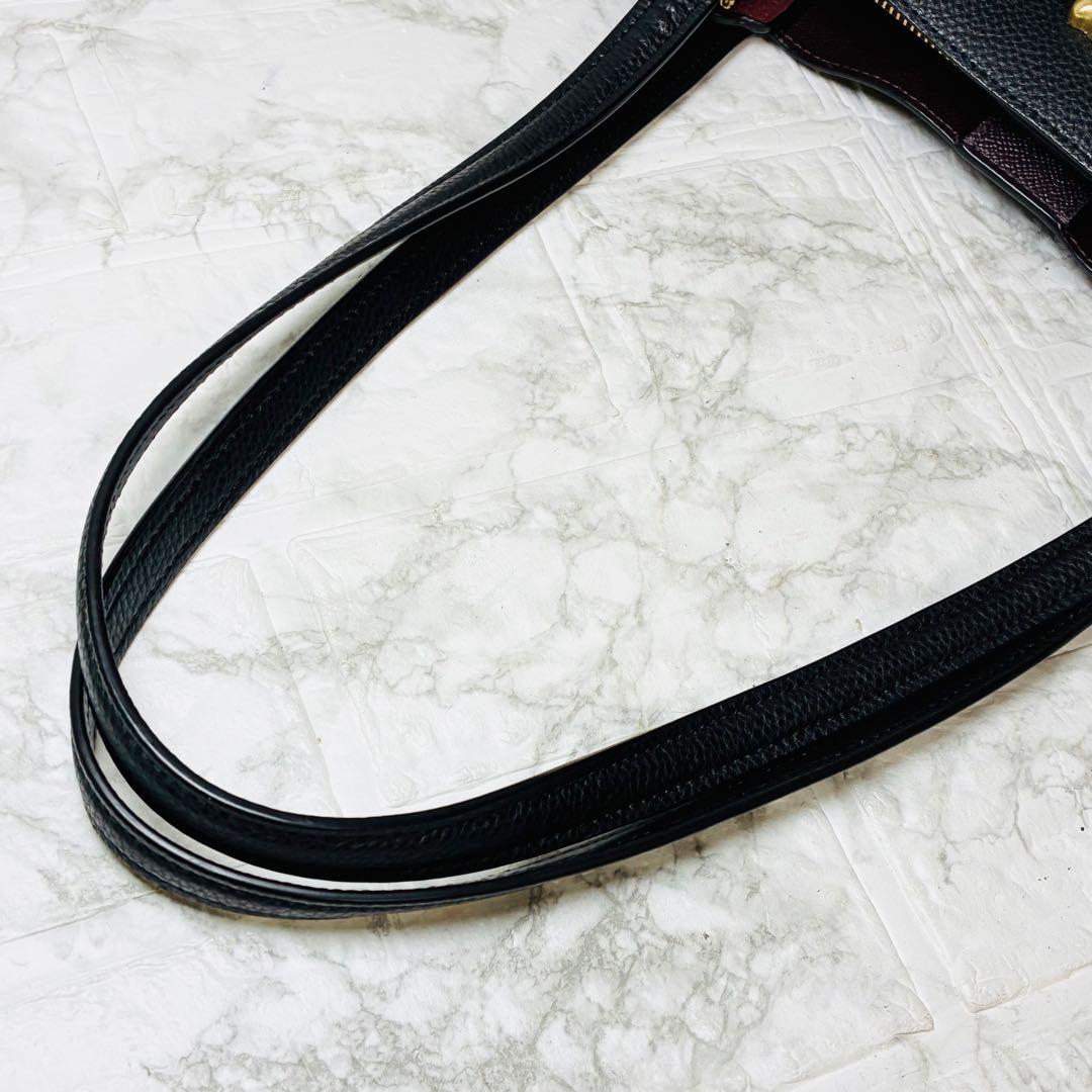 ★【極美品】コーチ 0689 ウィロウ トートバッグ レザー 黒 A4可 手提げ