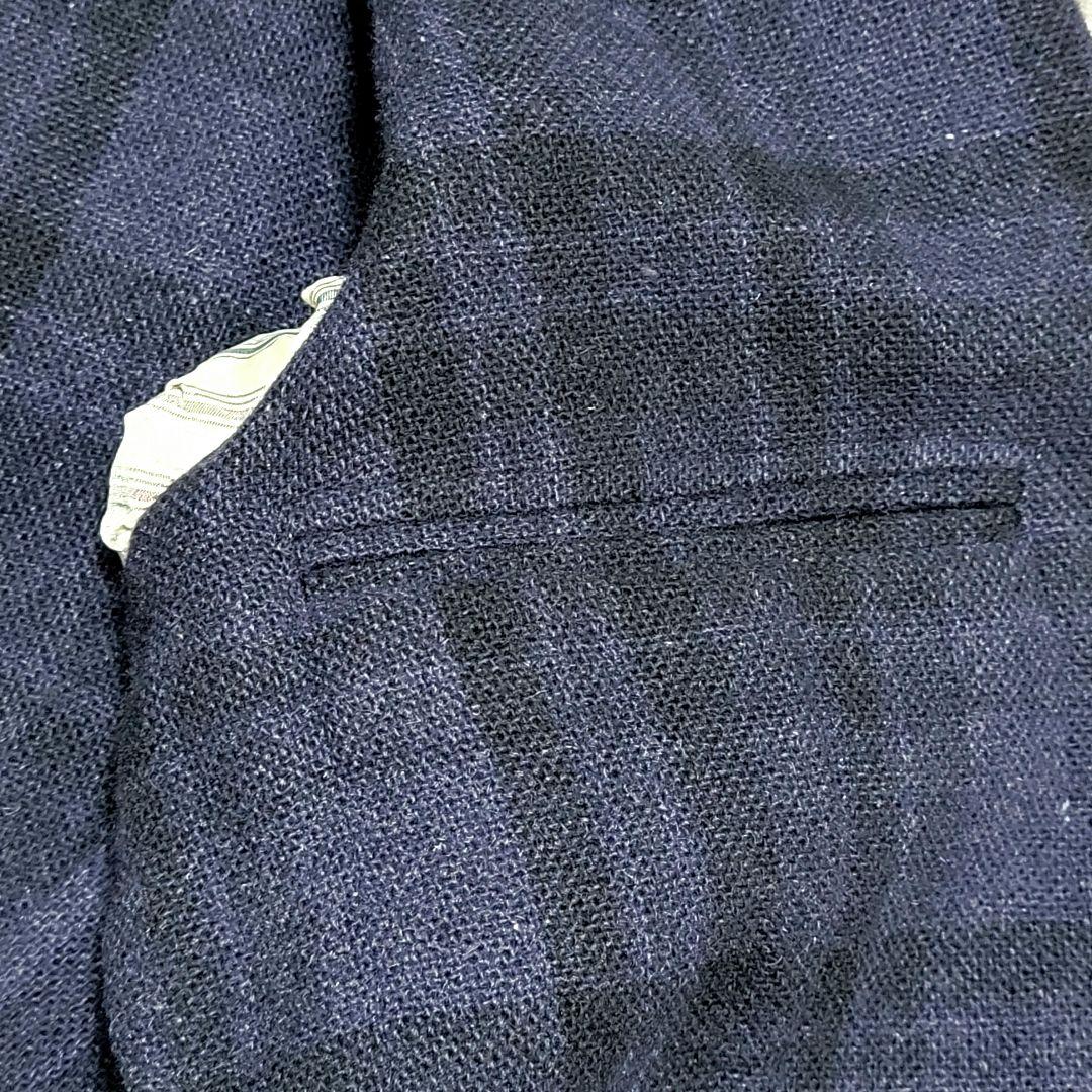 LARDINI 秋冬ツイード系 ネイビーチェック テーラードジャケット