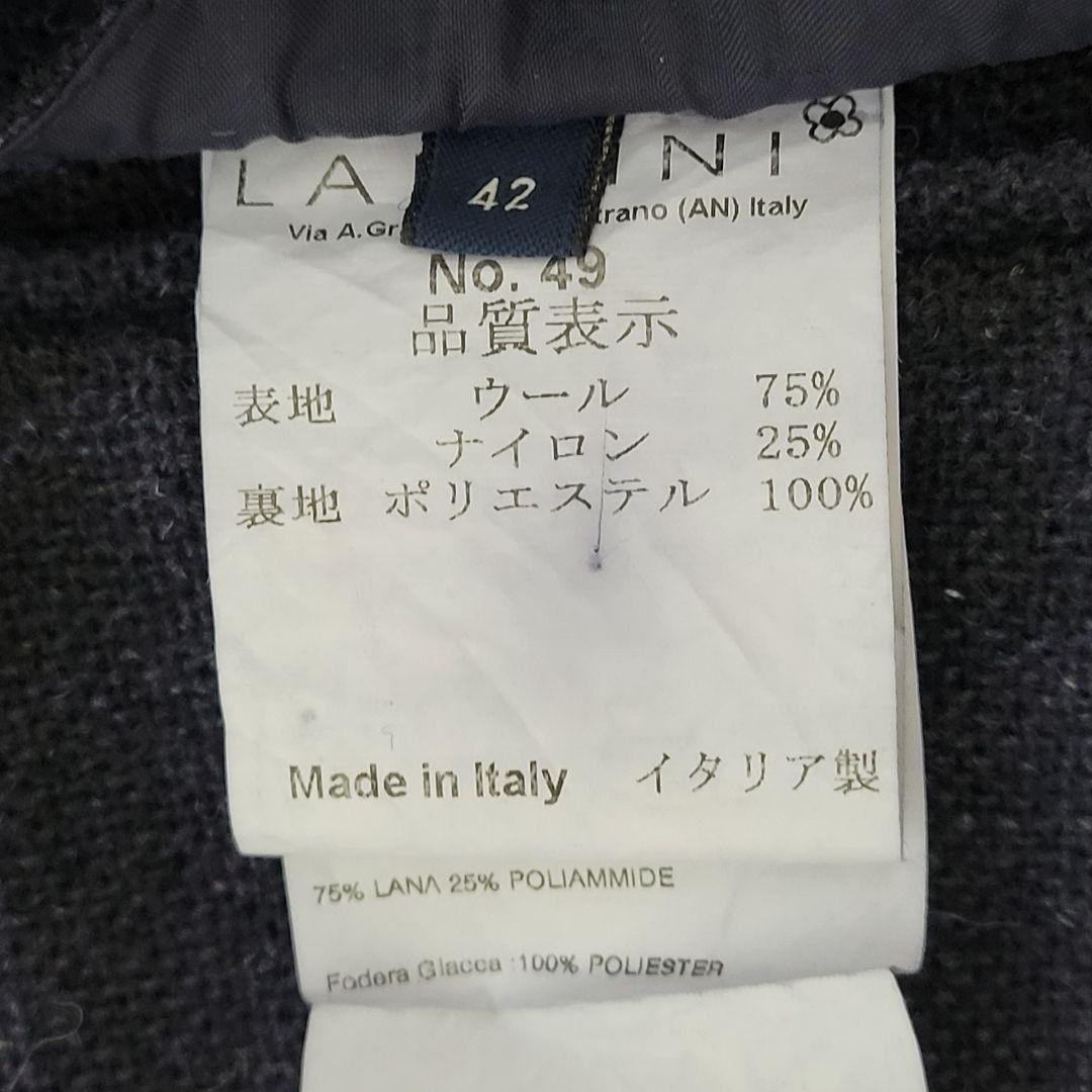 LARDINI 秋冬ツイード系 ネイビーチェック テーラードジャケット