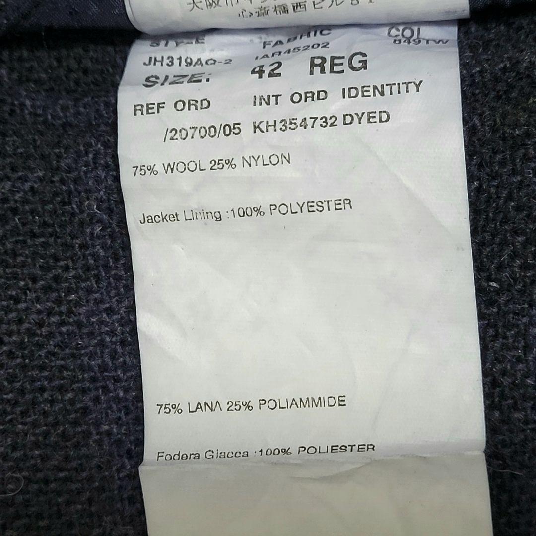 LARDINI 秋冬ツイード系 ネイビーチェック テーラードジャケット