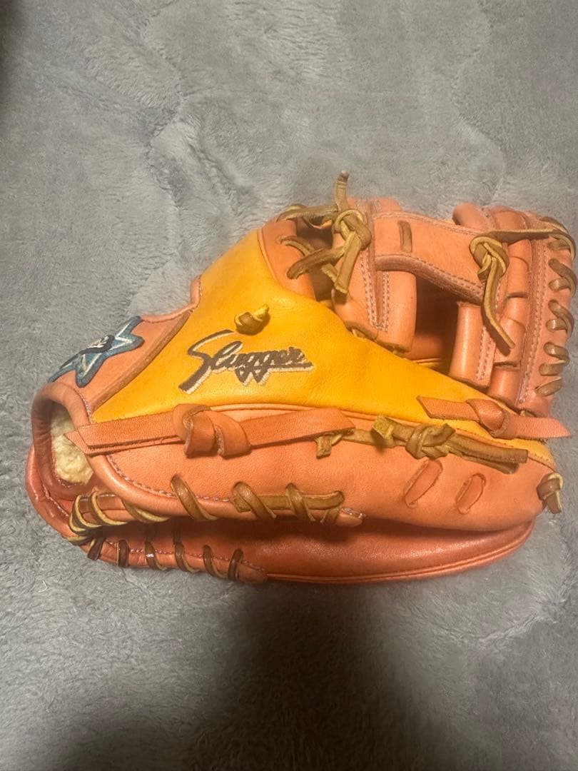 Slugger 軟式グローブ 右投げ用 オレンジ/イエロー