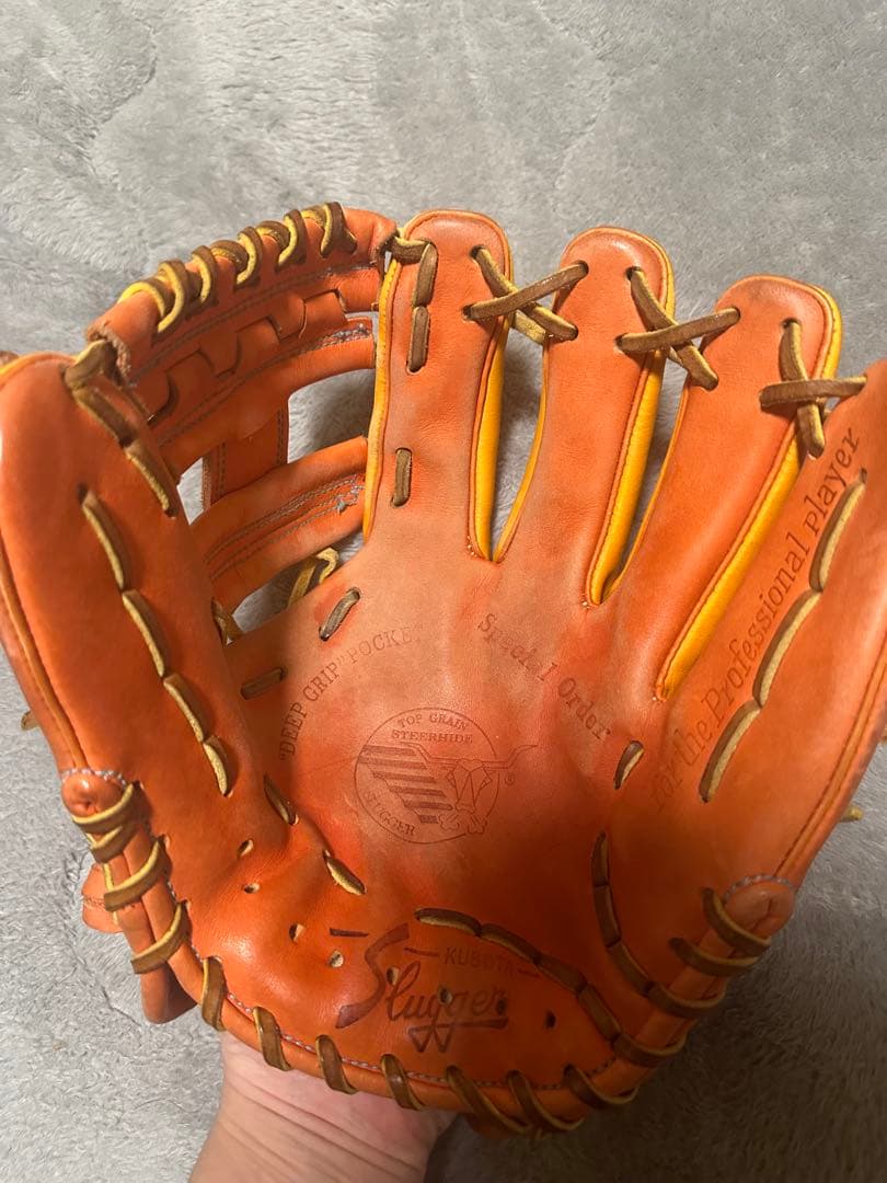 Slugger 軟式グローブ 右投げ用 オレンジ/イエロー