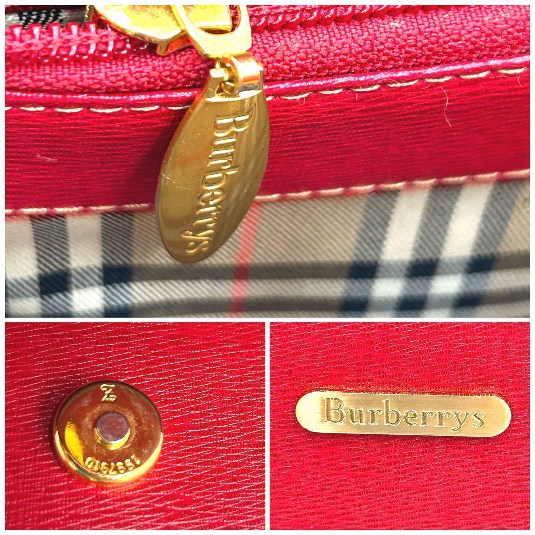 Burberrys バーバリーズ ハンドバッグ ノバチェック レッド　美品