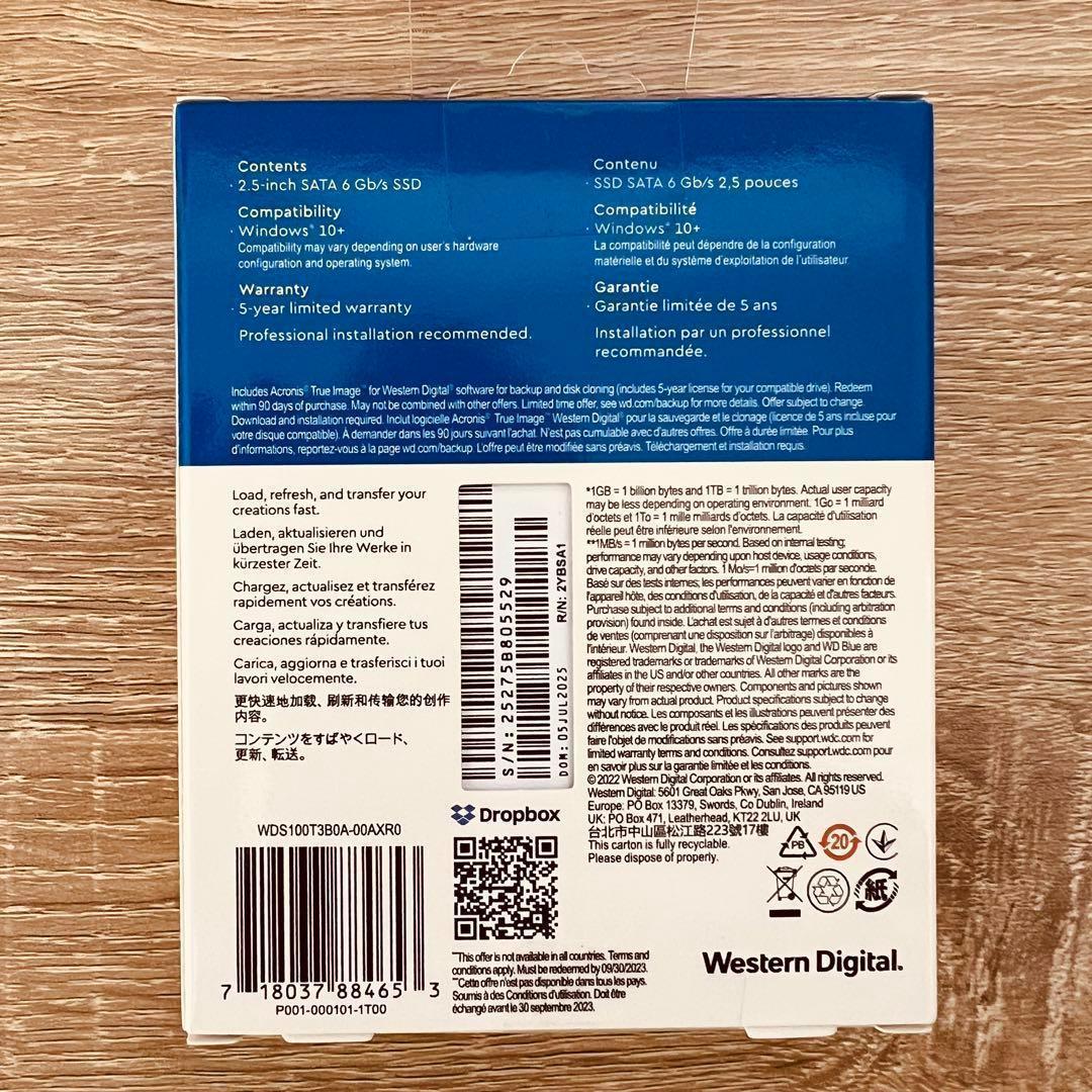 国内正規品 5年保証　WD Blue SA510 SATA SSD 1TB ⑩