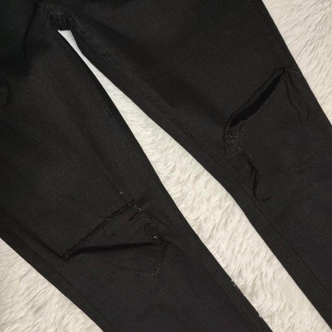 勝*山様 KSUBI size 34 スキニーデニムパンツ ブラック ストレッチ