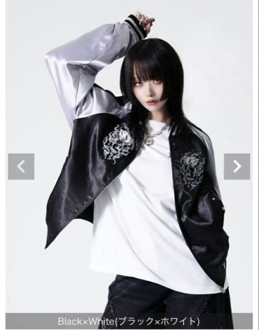 新品　タグ付き REFLEM【レフレム】スカル刺繍闇艶スカジャン