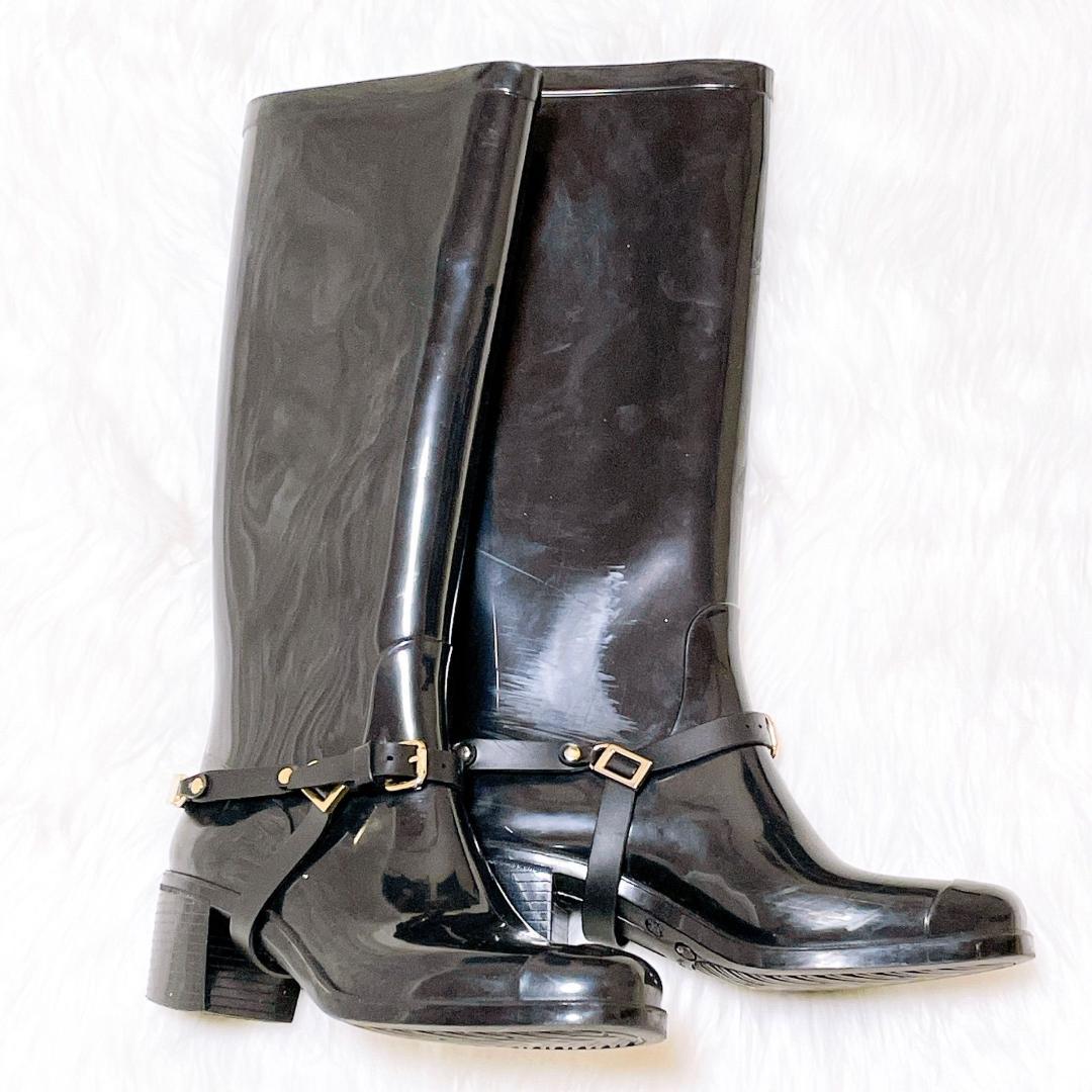 ✨極希少✨　JIMMY CHOO 　レインブーツ　ロング　ブラック長靴　38