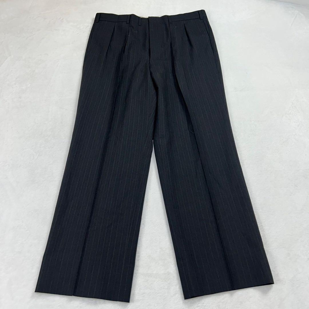 I278 美品 XL バーバリー スーツ上下 ダークグレー メンズ