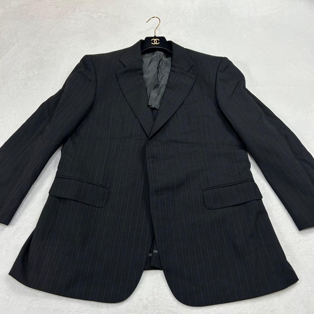 I278 美品 XL バーバリー スーツ上下 ダークグレー メンズ