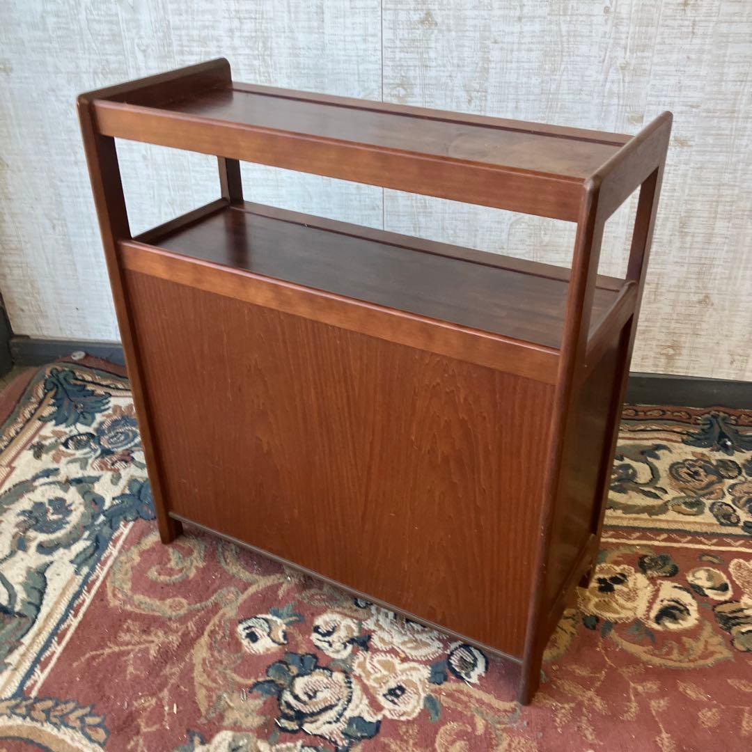 昭和レトロ カリモク 木製コールキャビネット 電話台 飾り棚 コンソールテーブル