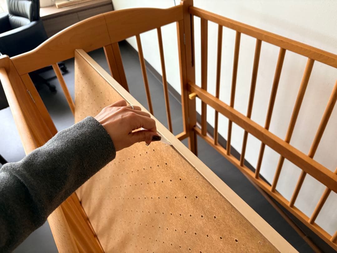 スリーピー木製ベビーベッド「ワンタッチハイベッドパル」