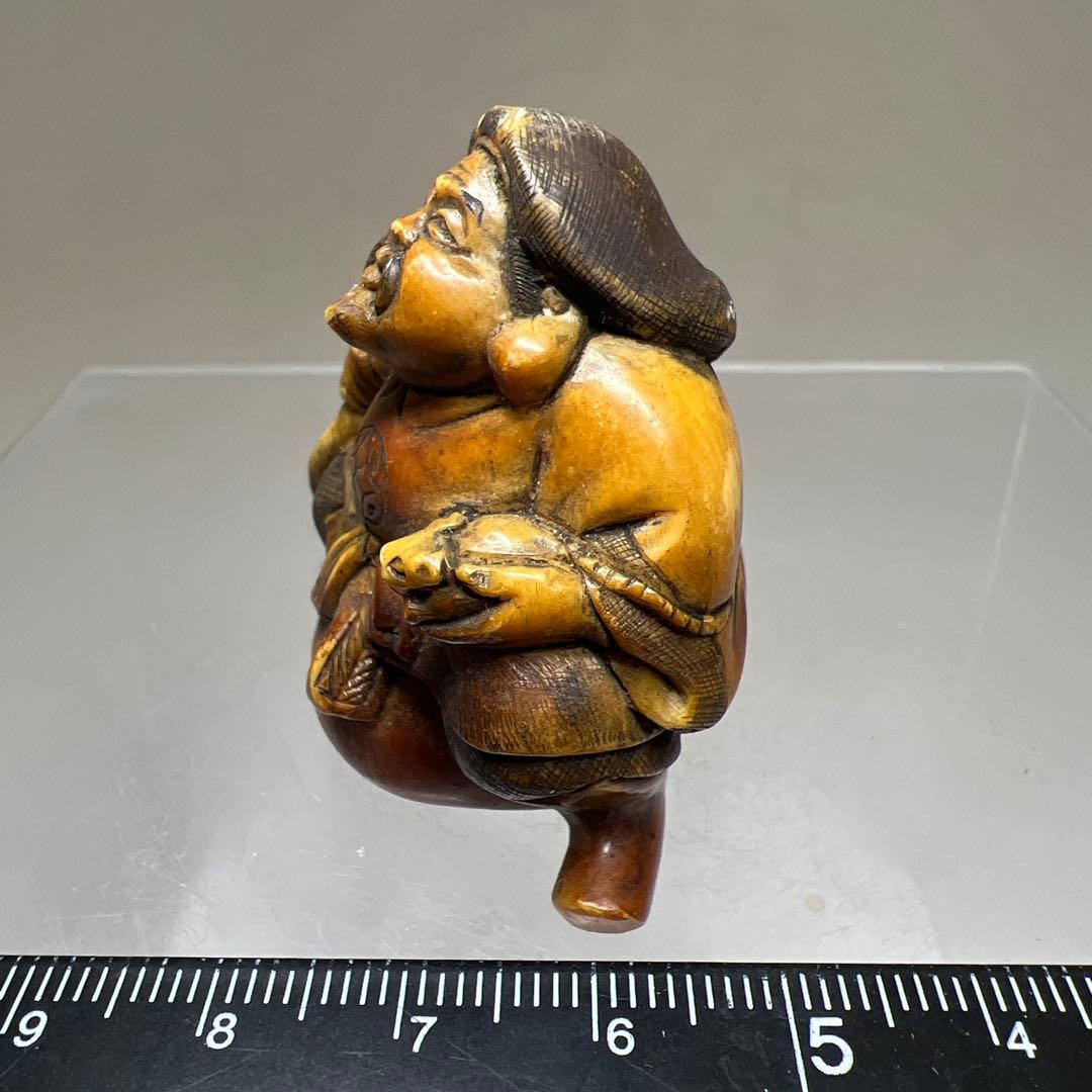 青堂在銘　大黒天根付　33g 東Y8-0205☆2F