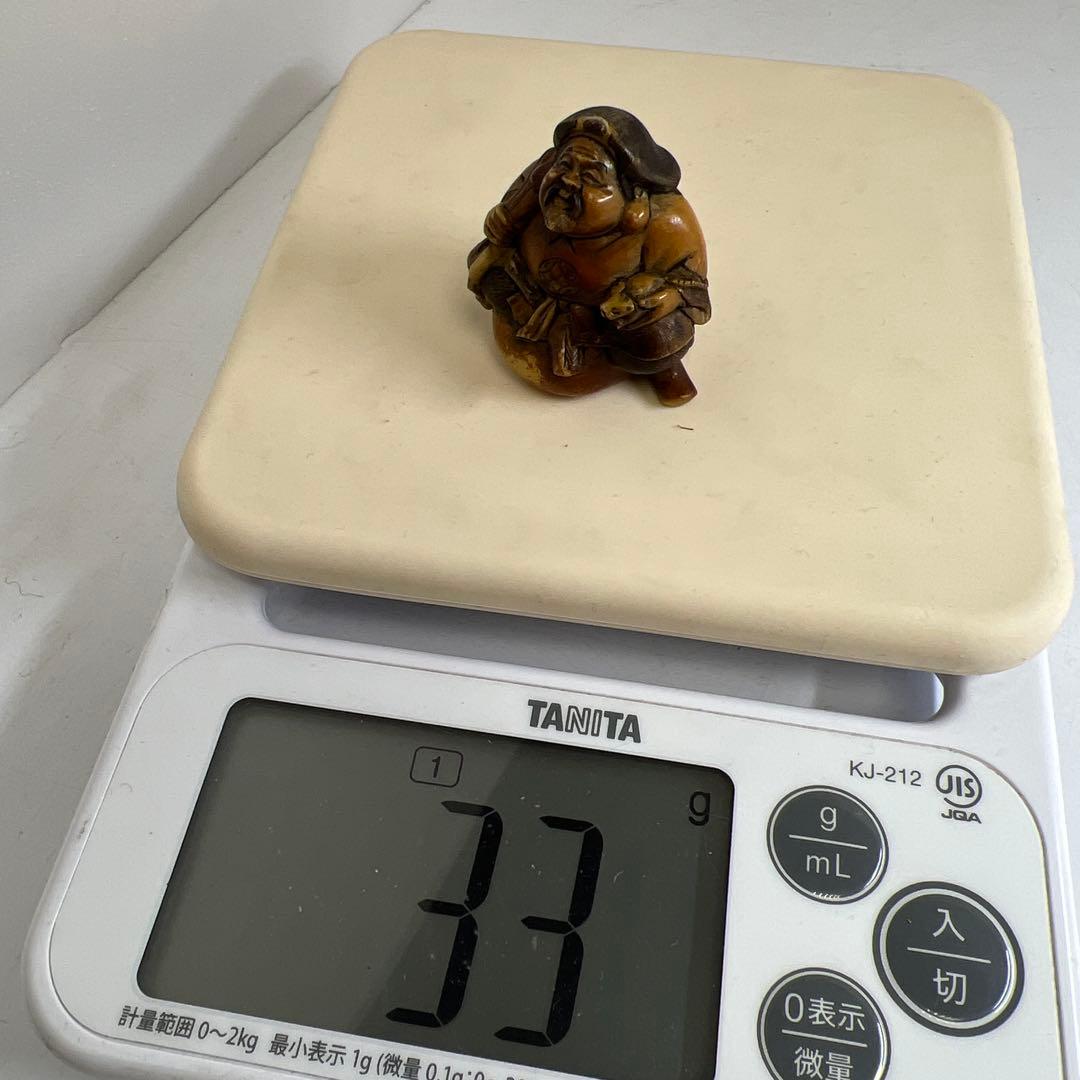 青堂在銘　大黒天根付　33g 東Y8-0205☆2F