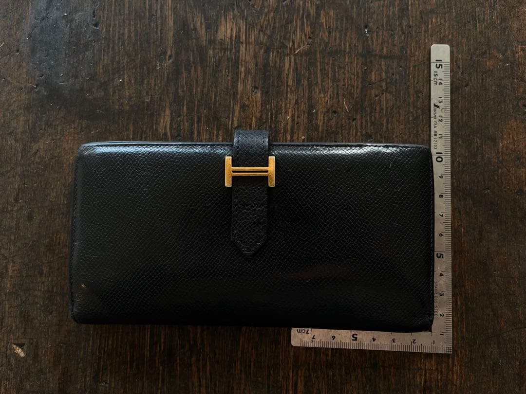 み*ん様 HERMES オールド べアン 長財布 黒