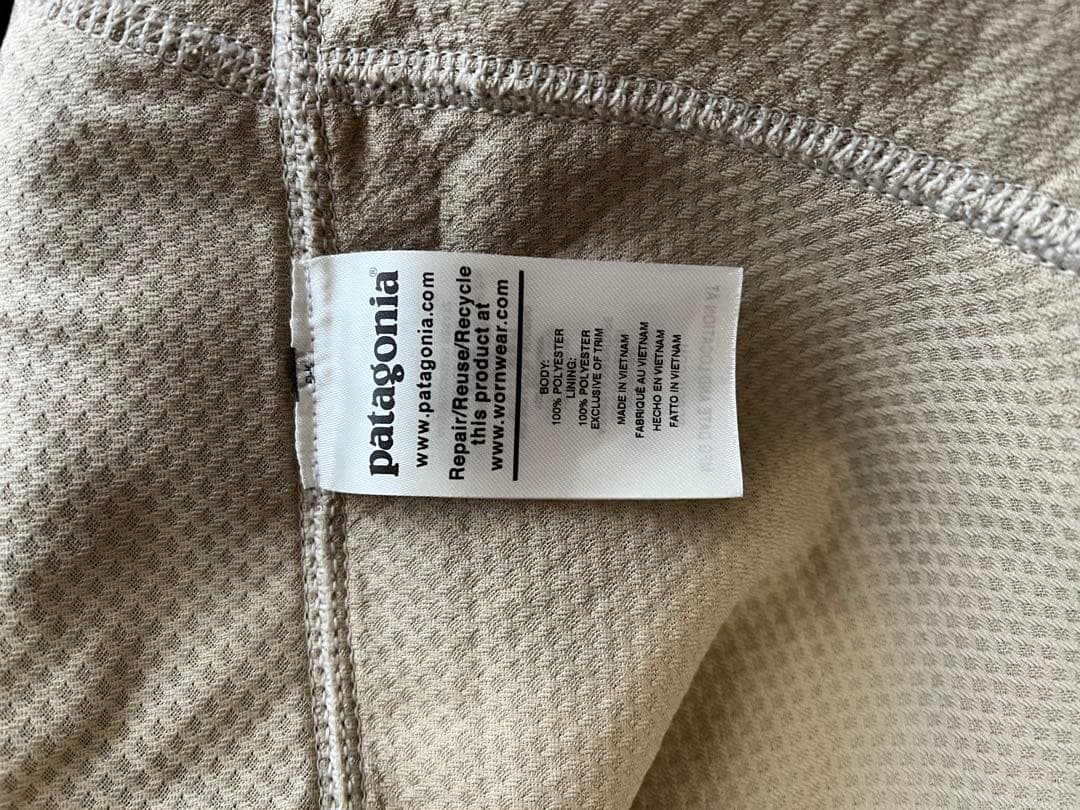 [美品]patagonia フリースベスト ホワイト/ネイビー サイズXL