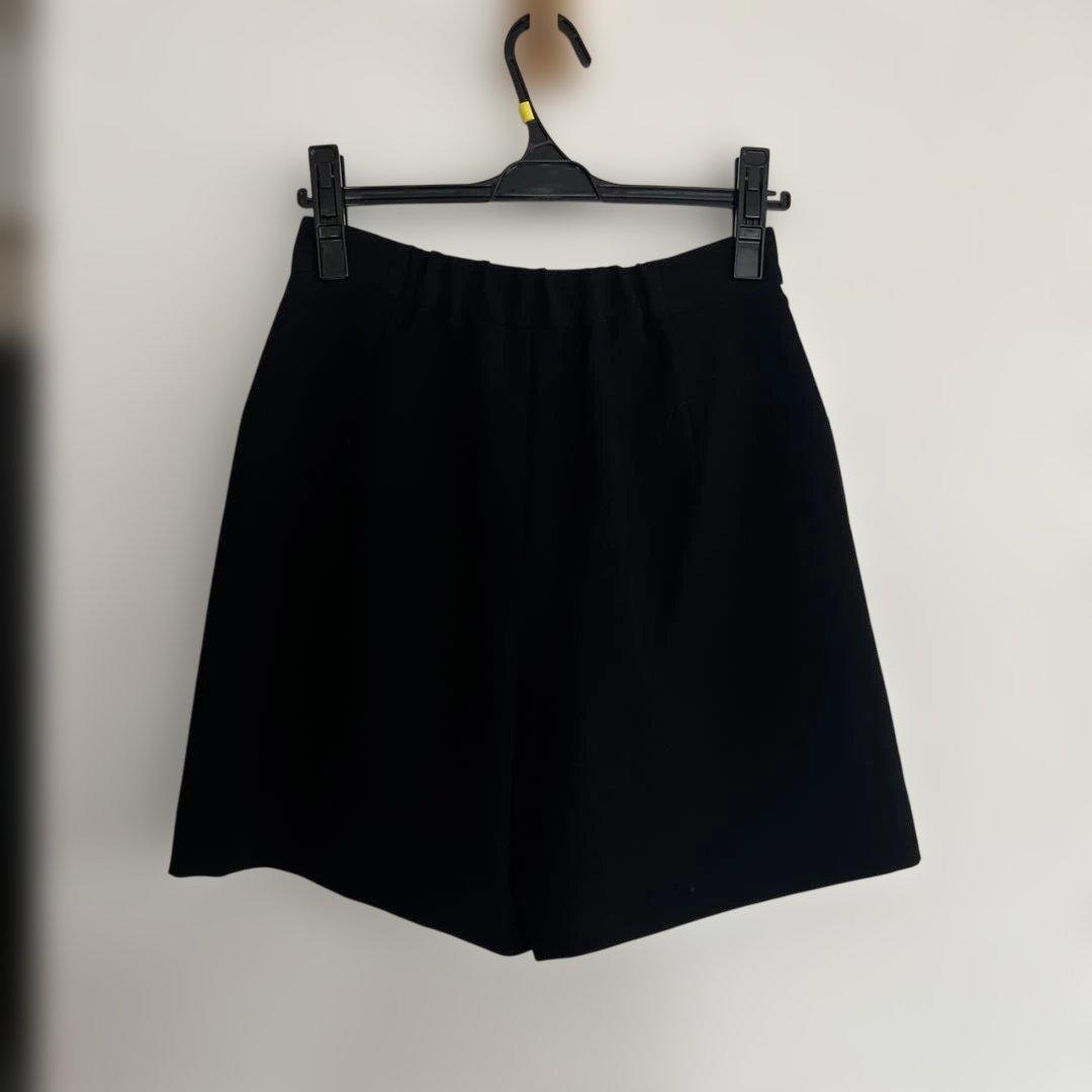 ボーダーズアットバルコニー　ツイル　ブラック　ショートパンツ　36 黒