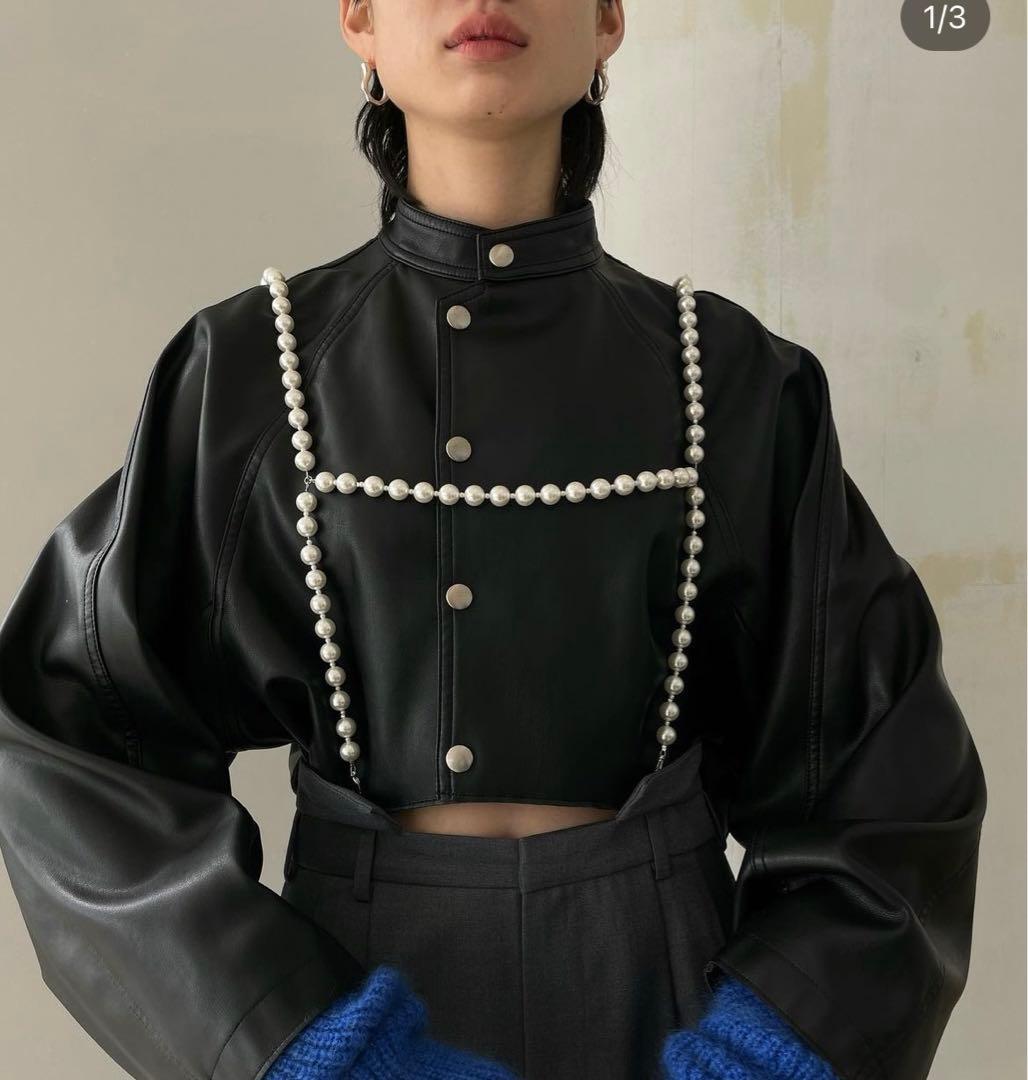 ameri vintageショートレザージャケット