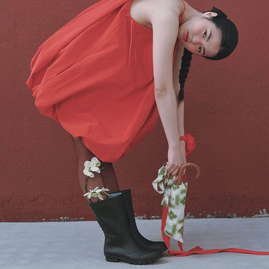 靴 X MINJUKIM FLORAL SHADOW BOOTS LONG