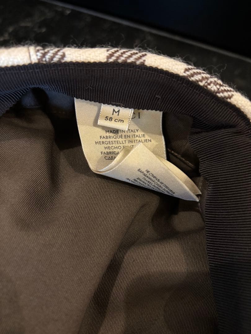 GUCCI×HAHAHA ミケーレ ×ハリーコラボ　チェックキャスケットベージュ