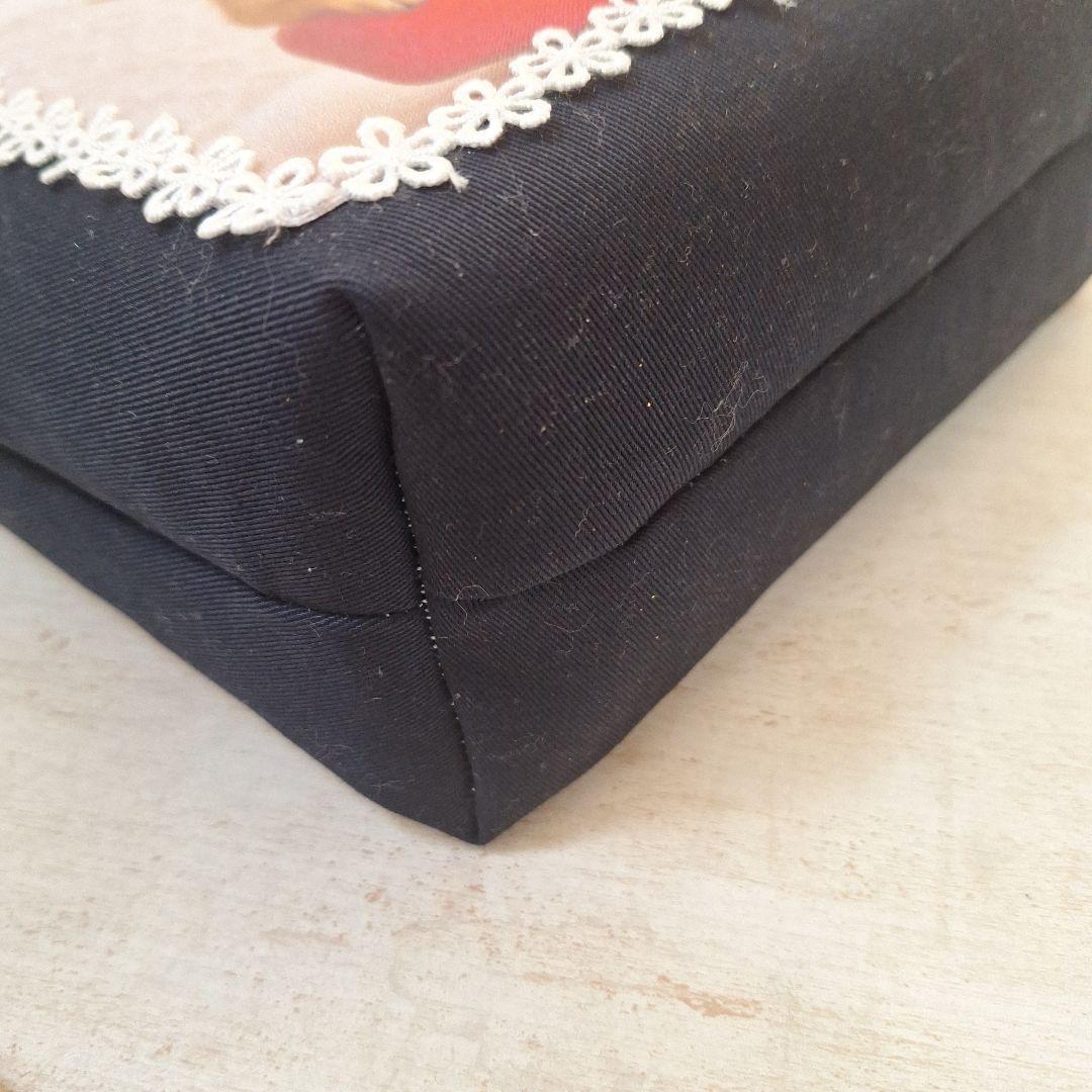 激レアパグパネル生地　ハンドメイド　布バスケット　まちなしバッグ　ミニバック