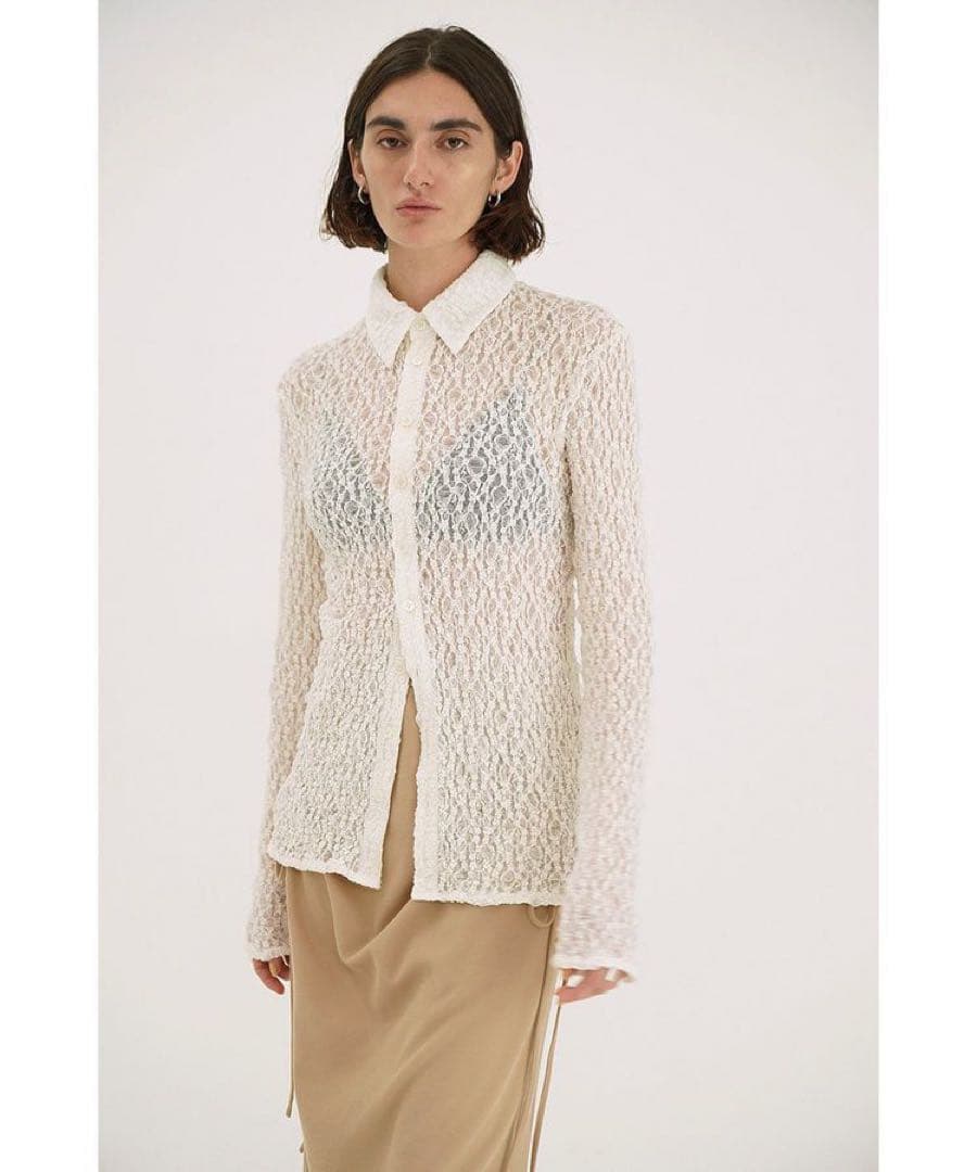 【CLANE】 Lady lace shirt アイボリー サイズ1