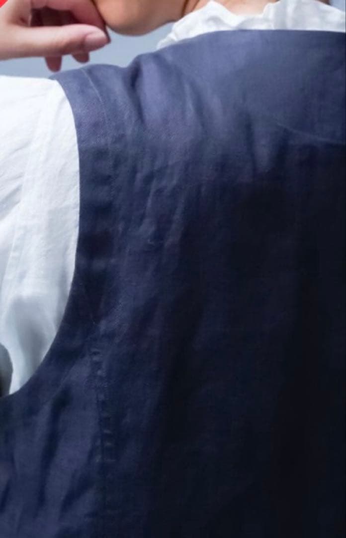 wafu.リネンベスト　ヨーロピアンヴィンテージ カラー／ シュードローン