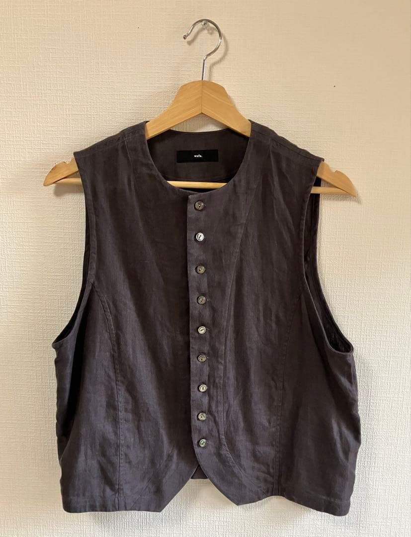 wafu.リネンベスト　ヨーロピアンヴィンテージ カラー／ シュードローン