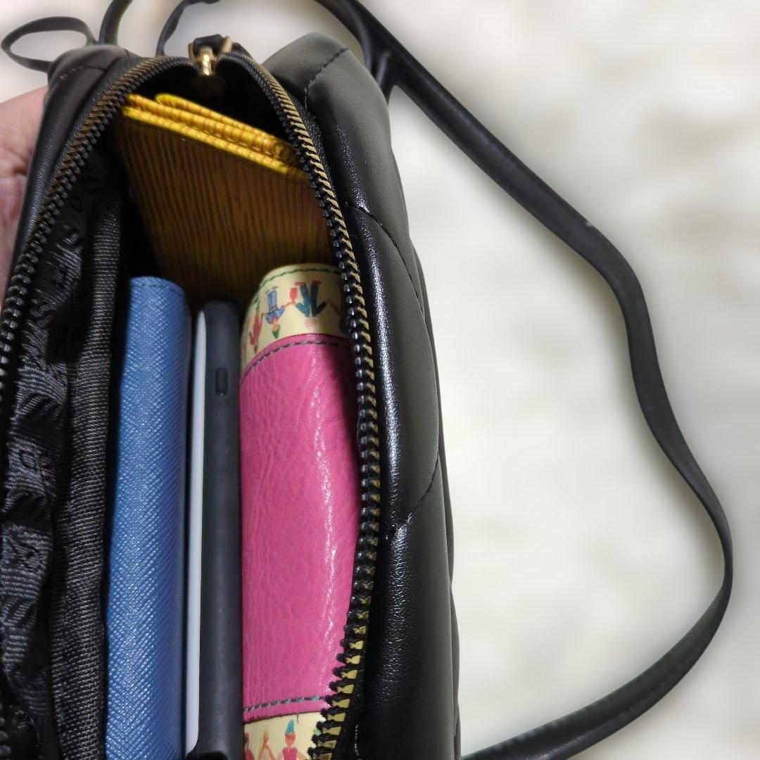 ブラックレザー ショルダーバッグノベルティ