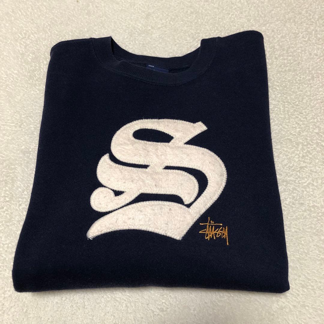 old stussy ステューシー　USA製　紺タグ　90s スウェット　紺色
