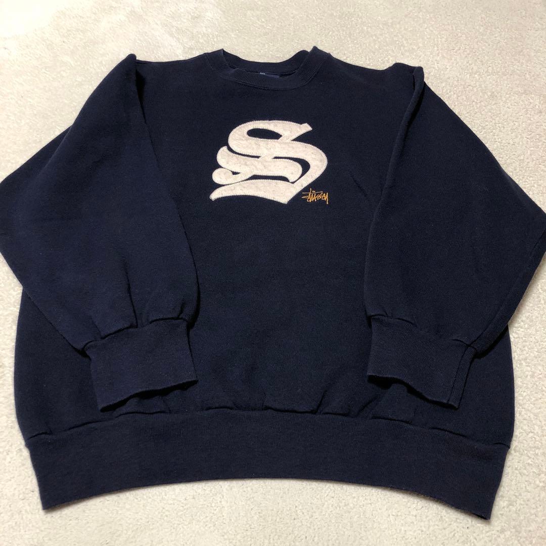 old stussy ステューシー　USA製　紺タグ　90s スウェット　紺色