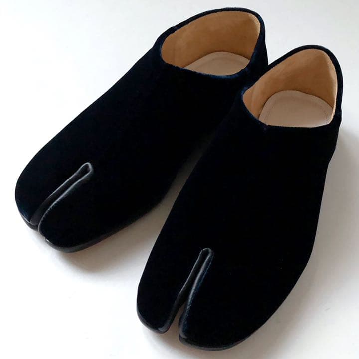 新品35 メゾン マルジェラ ダークネイビー 足袋 タビ バブーシュ スリッポン