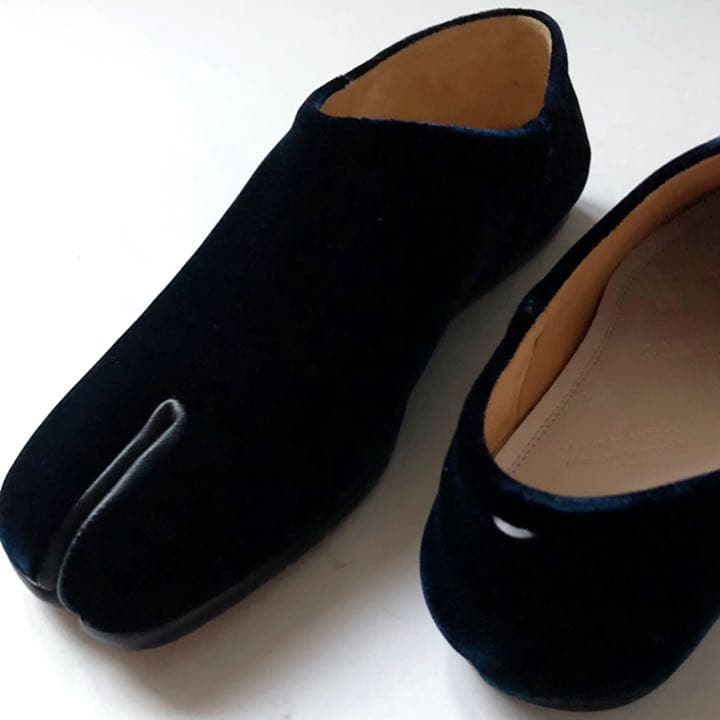 新品35 メゾン マルジェラ ダークネイビー 足袋 タビ バブーシュ スリッポン