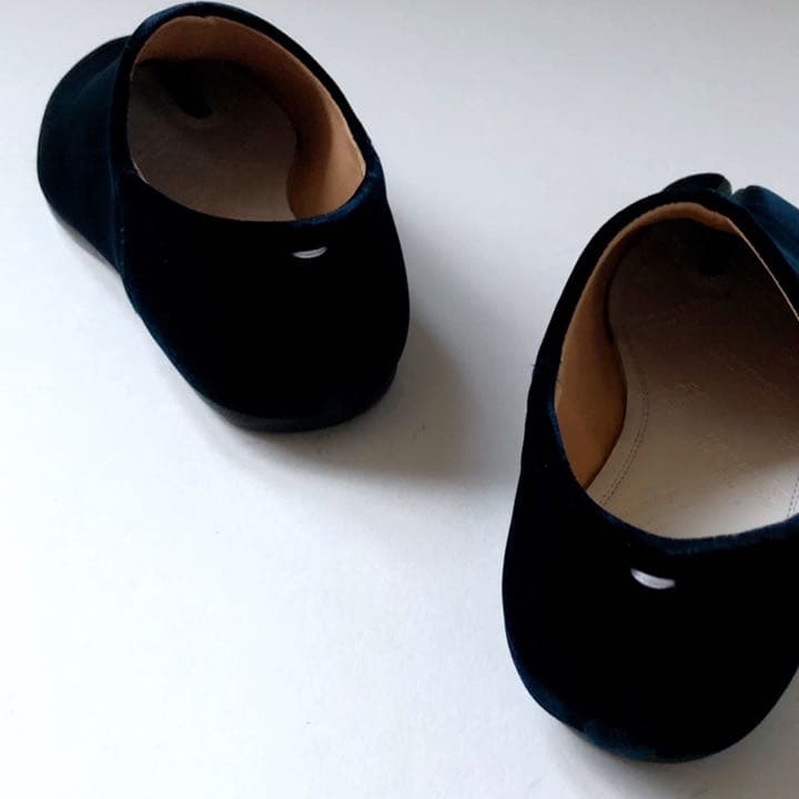 新品35 メゾン マルジェラ ダークネイビー 足袋 タビ バブーシュ スリッポン