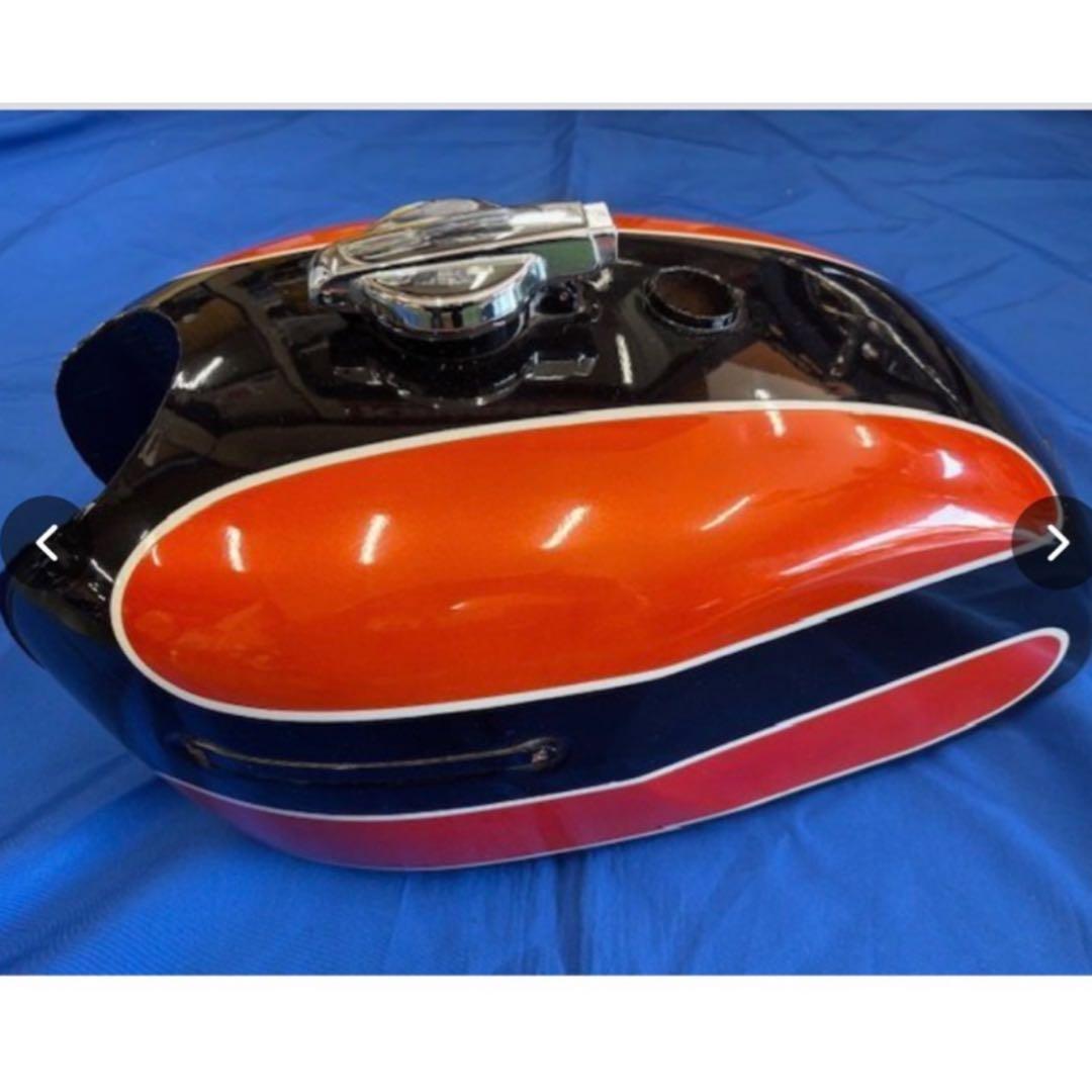 バイク用タンク オレンジ 黒 赤