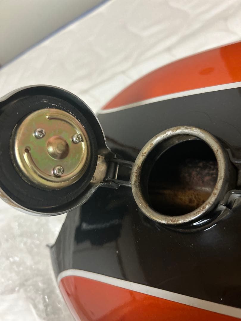 バイク用タンク オレンジ 黒 赤