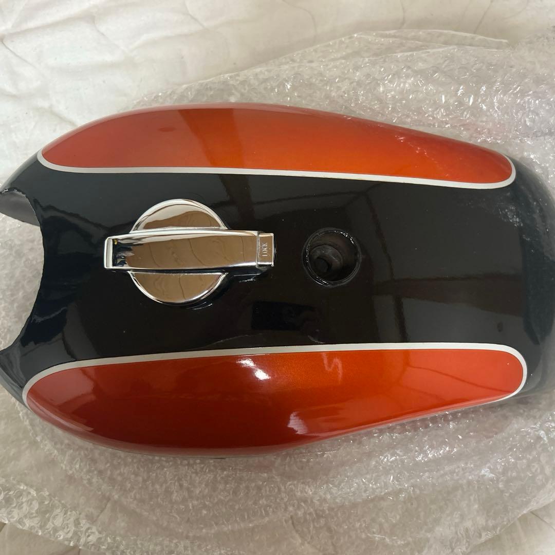 バイク用タンク オレンジ 黒 赤