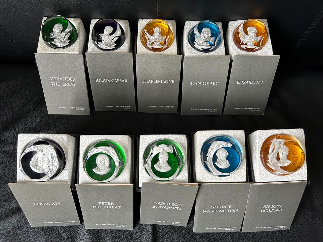 ★フランクリンミント カメオインクリスタル バカラ ペーパーウェイト 10セット