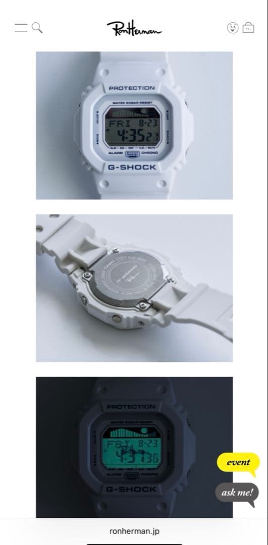 ロンハーマン 15周年 g-shock 未使用　腕時計