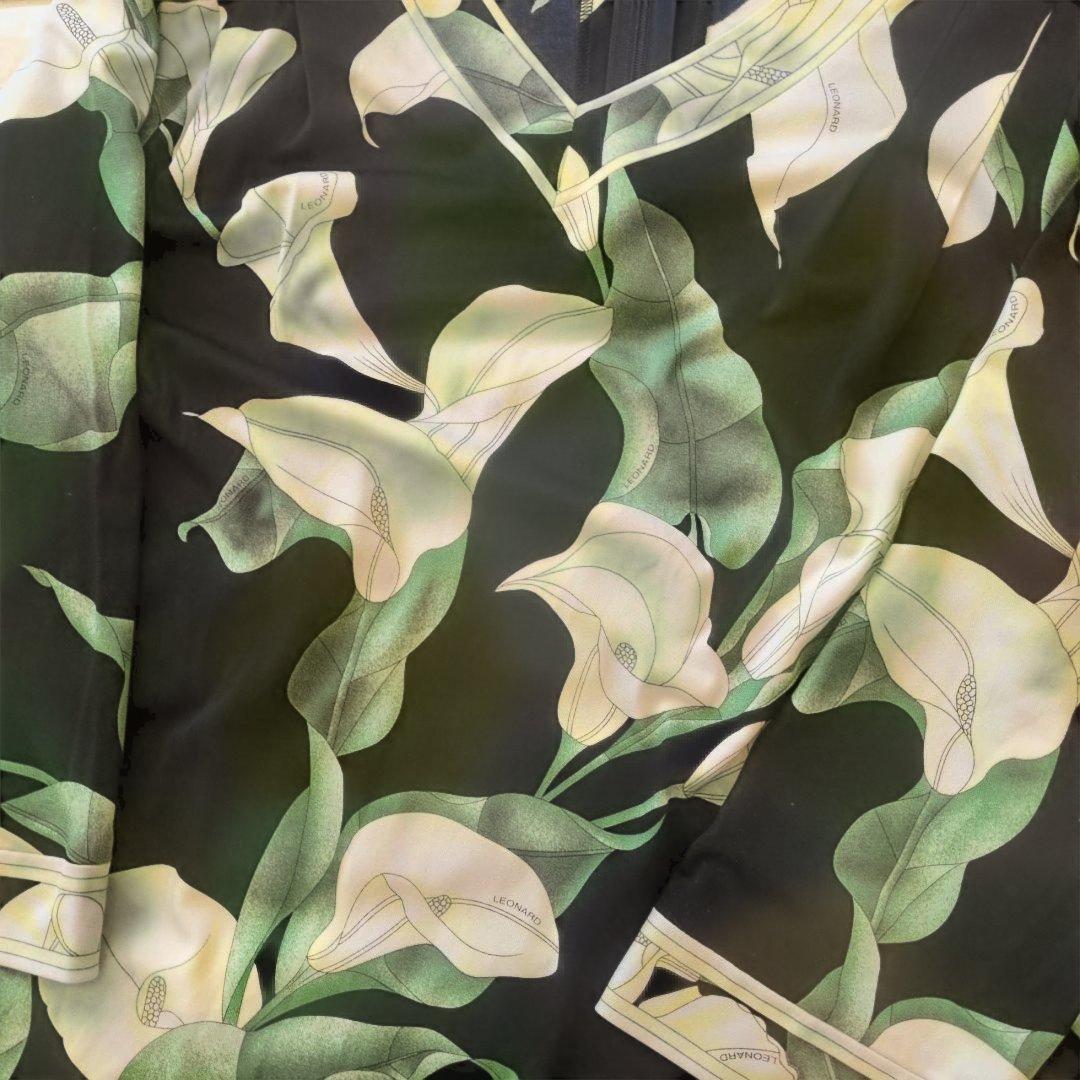 美品　人気カンカン　LEONARD フラワープリント 長袖チュニック