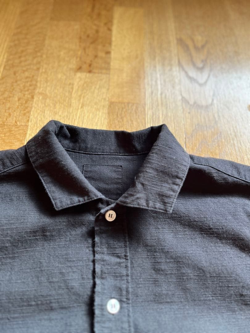 OSOCU知多木綿 黒染め オープンカラーシャツジャケット 名古屋黒紋付染