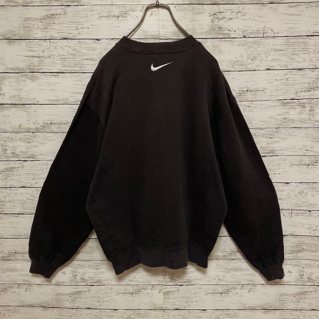 993【人気Lサイズ】ナイキ♤刺繍ビッグロゴ　90s 銀タグ　希少　スウェット