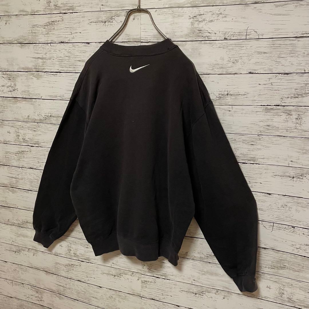 993【人気Lサイズ】ナイキ♤刺繍ビッグロゴ　90s 銀タグ　希少　スウェット