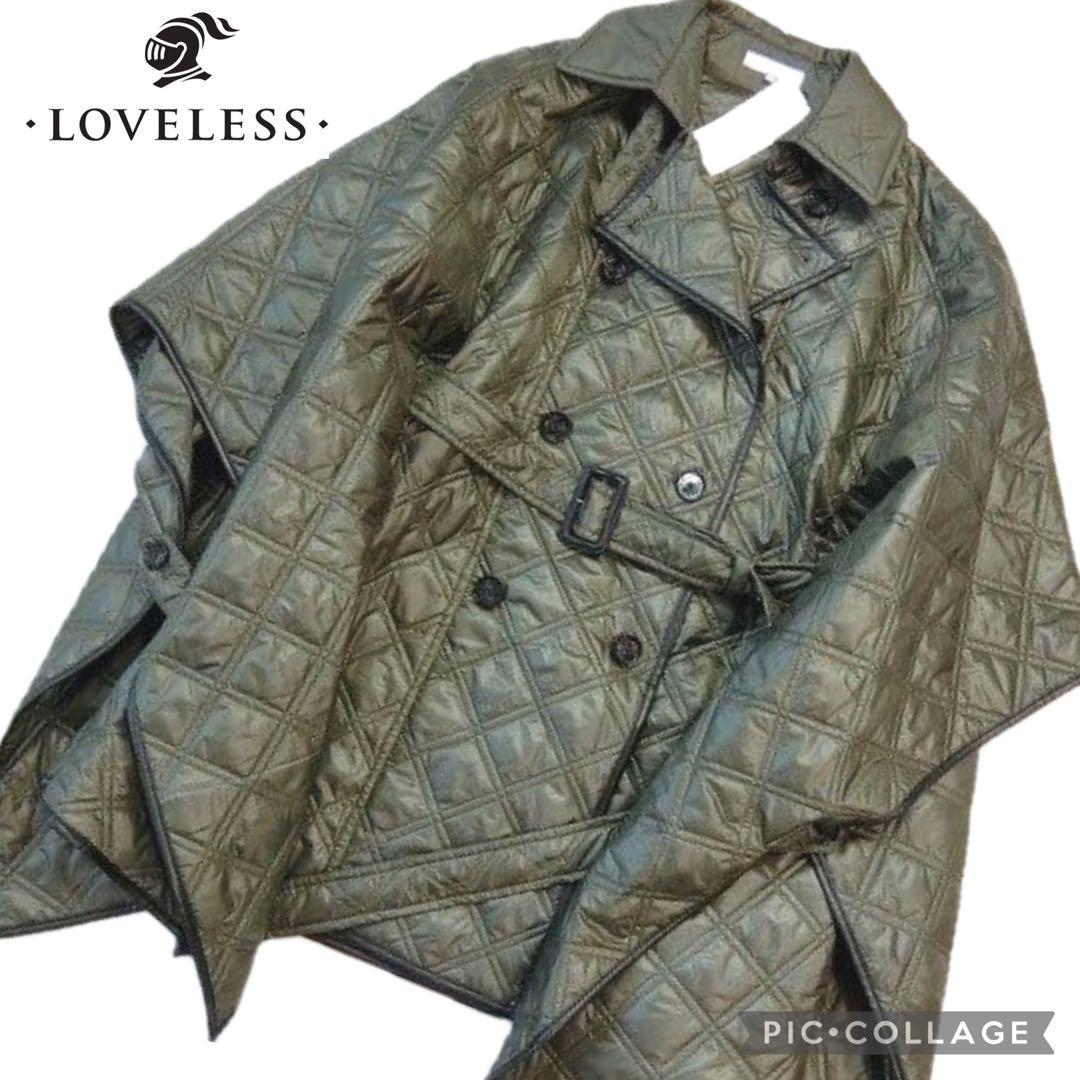 未使用タグ付き♡LOVELESS キルティング　ポンチョ　コート　ベルト付き