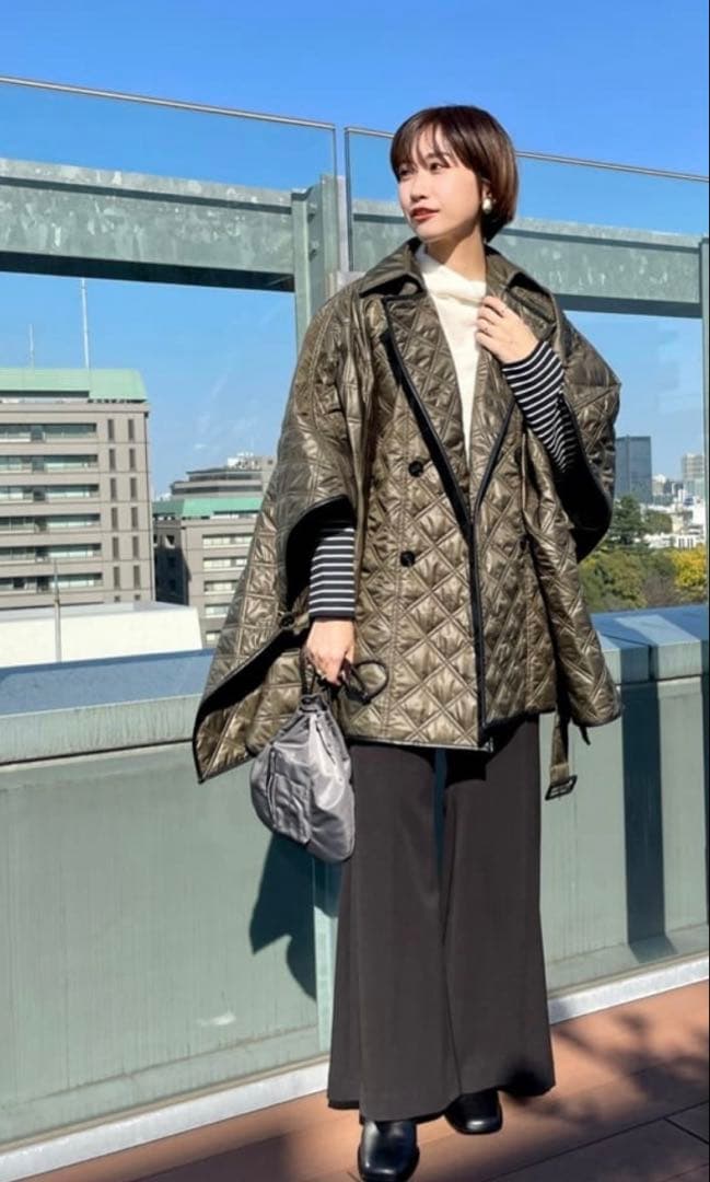 未使用タグ付き♡LOVELESS キルティング　ポンチョ　コート　ベルト付き