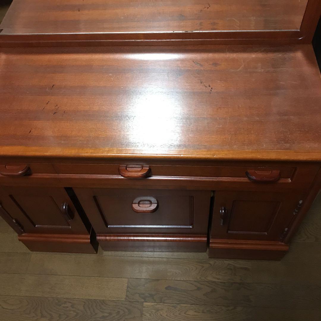 お値下げ⤵️ アンティーク シンプル木製ドレッサー　送料込み　チーク材